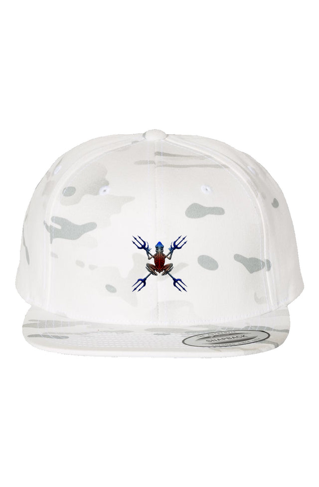 White Multicam Alpine Premium Snapback Hat - FR Logo