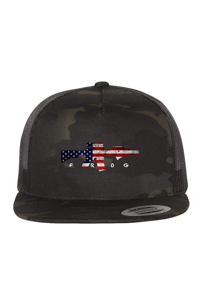 Frogman's Primary Tool - Multicam Black/ Black Trucker Cap Embroidered