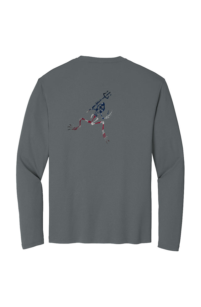 Patriotic Bone Frog Sport-Tek Long Sleeve Tee