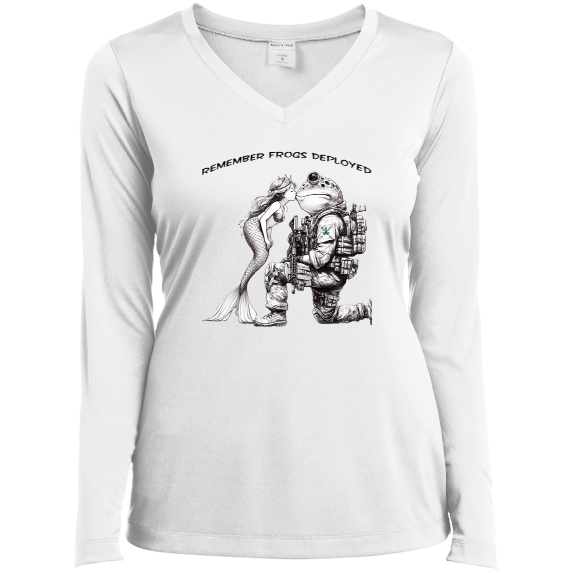 Remember Frogs Deployed Women’ Long Sleeve Performance V-Neck Tee