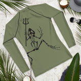 Bone Frog Men's Rash Guard - OD Green (This is a True Thick Rash Guard - runs tight and should size up when ordering)