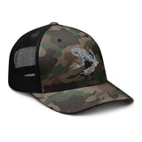 Resting Bone Frog Embroidered Camouflage trucker hat