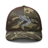 Resting Bone Frog Embroidered Camouflage trucker hat