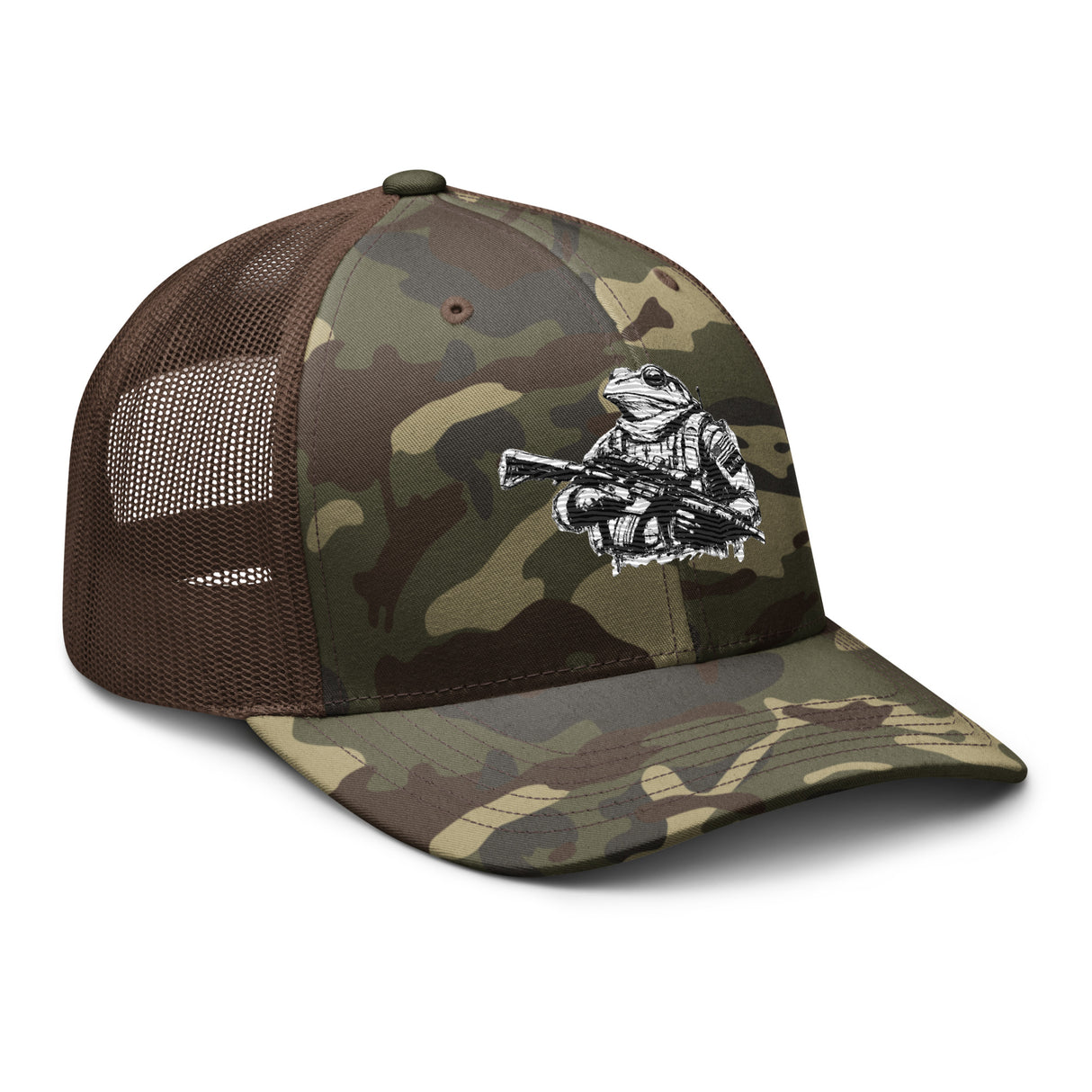 Vigilent Frog Embroidered Camouflage trucker hat