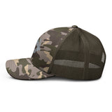 Resting Bone Frog Embroidered Camouflage trucker hat