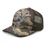 Resting Bone Frog Embroidered Camouflage trucker hat