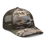 Resting Bone Frog Embroidered Camouflage trucker hat