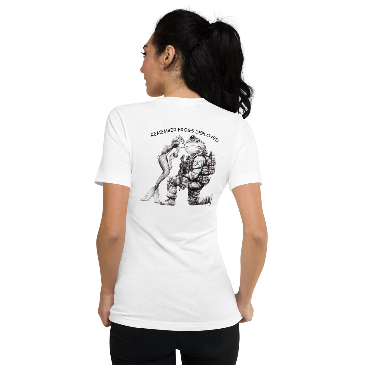 Remember FROGS Deployed  -Short Sleeve V-Neck T-Shirt