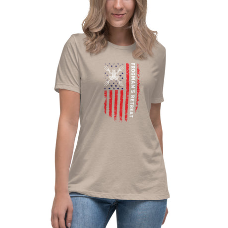 Tactical Distressed FR Flag Women's Relaxed T-Shirt