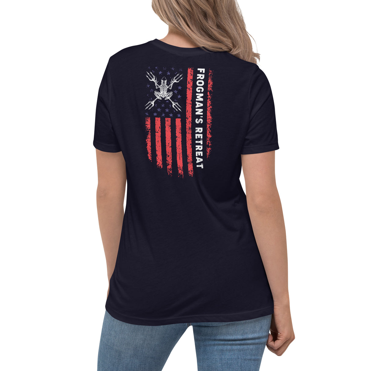 Tactical Distressed FR Flag Women's Relaxed T-Shirt