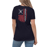 Tactical Distressed FR Flag Women's Relaxed T-Shirt