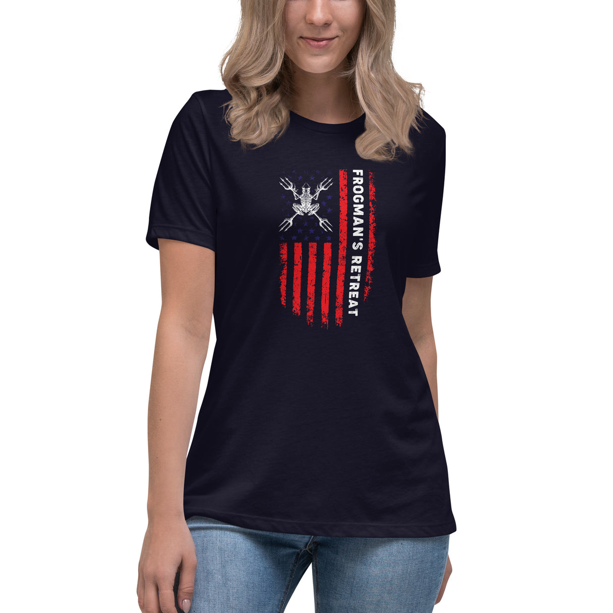 Tactical Distressed FR Flag Women's Relaxed T-Shirt